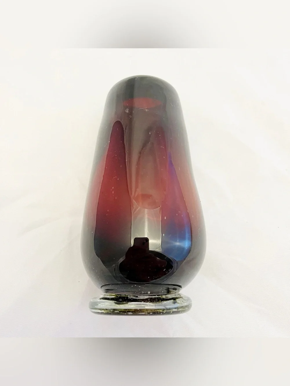 Art Glass Footed Vase, Hand Blown, 6